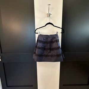 J Crew navy/black 100%silk skirt w/tulle l…